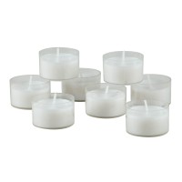 Stonebriar 48 Count White Unscented Smokeless Long Burning Clear Cup Tea Light Candles With 6 To 7 Hour Burn Time