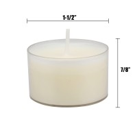 Stonebriar 48 Count White Unscented Smokeless Long Burning Clear Cup Tea Light Candles With 8 Hour Burn Time