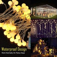 Yotelim Globe String Lights Battery Operated Warm White ?Water Proof 2 Pack 19.7Ft 40 Led Globe Fairy String Light 8 Modes With Remote Control, For Home, Party, Christmas, Wedding, Garden Decoration