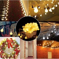 Yotelim Globe String Lights Battery Operated Warm White ?Water Proof 2 Pack 19.7Ft 40 Led Globe Fairy String Light 8 Modes With Remote Control, For Home, Party, Christmas, Wedding, Garden Decoration