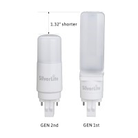 Silverlite [Plug&Play] 7W(18W Cfl Equivalent) Led Stick Pl Bulb Gx23-2 Pin Base, 700Lm, Soft White(2700K), Driven By 120-277V And Cfl Ballast, Ul Listed,2 Pack