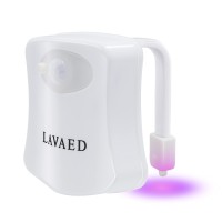 Lavaed Motion Sensor Toilet Night Light Home Toilet Light Bathroom Body Motion Sensor Toilet Bowl Seat Light Lamp 8Color Change