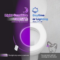 Lavaed Motion Sensor Toilet Night Light Home Toilet Light Bathroom Body Motion Sensor Toilet Bowl Seat Light Lamp 8Color Change