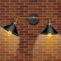 2-Light Bathroom Vanity Light Fixtures, Licperron Farmhouse Black Bathroom Light Over Mirror, Industrial Wall Sconces Vanity Lighting For Bathroom Kitchen Cabinet, Gold