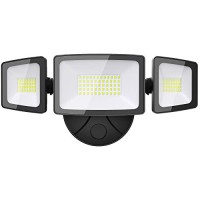 Onforu 55W Flood Lights Outdoor, 5500Lm Super Bright Security Lights Switch Controlled, 3 Adjustable Heads, Ip65 Waterproof, 6500K Wall Mount Exterior Led Flood Light