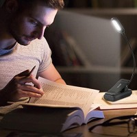 Vavofo Rechargeable Reading Light, 7 Leds With 9 Color Temperature 9 Brightness Levels Clip On Book Lights For Reading In Bed With Power Indicator For Bookworms (Grey)