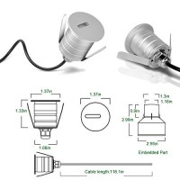 Landscapestation Led Step Light 10 Packs, 12V-24V Dc 1W Low Voltage Landscape Lighting Led Inground Lights Indoor Outdoor For Stair, Pathway, Deck, Yard, Warm White 3000K