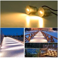 Landscapestation Led Step Light 10 Packs, 12V-24V Dc 1W Low Voltage Landscape Lighting Led Inground Lights Indoor Outdoor For Stair, Pathway, Deck, Yard, Warm White 3000K