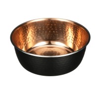 Neater Pet Brands Hammered Decorative Designer Bowls - Luxury Style Premium Dog And Cat Dishes (Large, Black Copper)