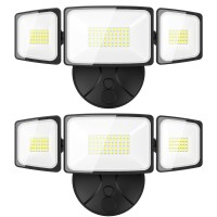 Onforu 2 Pack 60W Flood Lights Outdoor, 6000Lm Led Flood Light Outdoor Switch Controlled, Ip65 Waterproof Outdoor Flood Light Fixture With 3 Adjustable Heads, 6500K Security Light For Eave Garden Yard