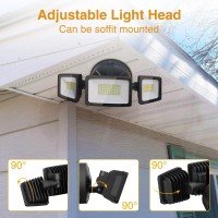 Onforu 2 Pack 60W Flood Lights Outdoor, 6000Lm Led Flood Light Outdoor Switch Controlled, Ip65 Waterproof Outdoor Flood Light Fixture With 3 Adjustable Heads, 6500K Security Light For Eave Garden Yard