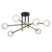 Dellemade Modern Sputnik Chandelier Xd00958 6 Lights Midcentury Ceiling Light With Glass Shadesglobe Pendant Light Fixture