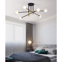 Dellemade Modern Sputnik Chandelier Xd00958 6 Lights Midcentury Ceiling Light With Glass Shadesglobe Pendant Light Fixture