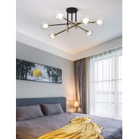 Dellemade Modern Sputnik Chandelier Xd00958 6 Lights Midcentury Ceiling Light With Glass Shadesglobe Pendant Light Fixture