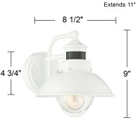 John Timberland Oberlin Rustic Industrial Farmhouse Outdoor Barn Light Fixture White Dusk To Dawn Motion Sensor 9