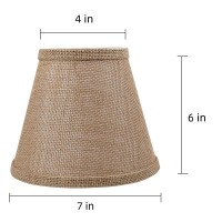 Alucset Double Mesh Small Lamp Shade Clip On Bulb Set Of 2 For Candelabra Bulbs, Barrel Fabric Lampshade For Table Chandelier Wall Lamp 4X7X6 Inch, 2 Pcs Pack (Brown)