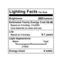 Md Lighting 4W Half Chrome Light Bulbs G25(G80), E26 Warm White 2700K 40W Equivalent 360Lm Vintage Edison Led Decorative Bulbs With Silver Mirror For Indoor Dinning Room Living Room, 4-Pack, Ac 110V