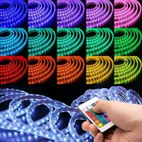 Wyzworks Led Strip Lights, 150 Ft Smd 5050, Waterproof Color Changing Permanent Outdoor Flexible Rope Lighting - 16 Colors, Multi Modes, Dimmable W/ 2 Remotes, For Home, Landscape, Patio, Christmas