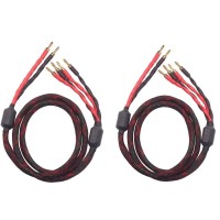 Total Length 25M82ft PER Wire OFc cable 1pair set total 12banana plugs Each cable is hand made by professionals Made by environmentfriendly material Simple packaging Freely use the cable in High or Low inputno difference