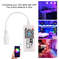 Koulate Wifi Wireless Rgb Controller, 16 Million Colors Smart Led Strip Light Ceiling Lamp Panel Lights Remote Control 30 Meters Range 5-28V Controller Compitable With Android Ios Phone