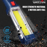 Warsun Led Work Light Rechargeable, Portable Mechanic Trouble Light With1200 Lumens, Cob Worklight Magnetic Base, Cordless Floodlight For Car Repair, Camping, Hiking, 30W