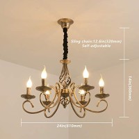 Ganeed Rustic 6-Light Chandeliers,French Country Vintage Chandelier,Metal In Antique Bronze Pendant Chandelier,Pendant Light Fixture For Island Kitchen Farmhouse Dining Room Living Room