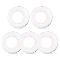 Tap Light Push Lights Star-Spangled Mini Night Touch Light Led Puck Lights Portable Under Cabinet Lighting Battery Operated Powered Diy Stick On Lights Wireless Closet Counter Kitchen Warm White 5Pack