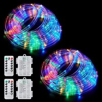 Ollivage Color Changing Rope Lights String Lights For Bedroom Battery Powered Light Strip 40Ft 8 Modes Hanging Fairy Lights Wit