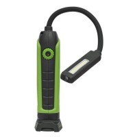 Sealey Ledflexg 1 Cob + 1 Led Flexi Rechargeable Inspection Lamp Green Li-Ion