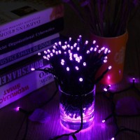 Toodour Solar Halloween Lights Outdoor 2 Pack 200 Led 8 Modes Purple Halloween String Lights Waterproof Solar Lights String Fo