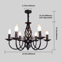 Jaycomey French Country Chandelier, Vintage Candle Chandelier, 6 Lights Farmhouse Pendant Light Fixture For Kitchen Island,Dining Room, Living Room