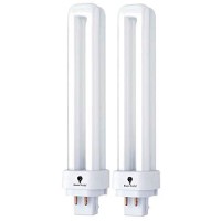 Bluex Bulbs 2 Pack Plc 13W 4100K 4 Pin G24Q-1 13 Watt Double Tube Cfl Light Bulb, Replaces Sylvania 20667 Cf13Dd/E/841 - Philips 38328-3 Pl-C 13W/841/4P/Alto And Ge 97597 F13Dbx/841/Eco4P