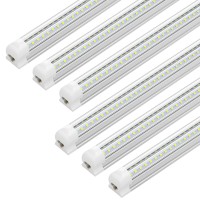 Jesled 4Ft Led Shop Light, 4 Foot 36W Led Light Fixture, High Output 4500 Lumen, 6500K, Clear Cover, V-Shape Leds, Plug And Play, T8 Led Tube Light For Cooler Door, Garage, Workshop (6-Pack)