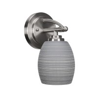 Marquise 1 Light Wall Sconce Shown In Brushed Nickel Finish With 5 Gray Matrix Glass