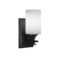 Uptowne 1 Light Wall Sconce Shown In Dark Granite Finish With 4 White Muslin Glass