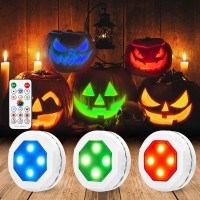 Litake Halloween Jackolantern Lights Dimmable Rgb Color Changing Pumpkin Lightsremote Control Led Pumpkin Lights With Timer