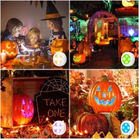 Litake Halloween Jackolantern Lights Dimmable Rgb Color Changing Pumpkin Lightsremote Control Led Pumpkin Lights With Timer