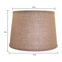 Alucset Double Medium Lamp Shades Set Of 2, Drum Fabric Burlap Lampshades For Table Lamp And Floor Light, 10X12X8 Inch, Natural Linen Hand Crafted, Spider (Light Brown, 2 Pcs Pack)