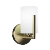 Atlas 1 Light Wall Sconce In New Age Brass Finish With 4 White Matrix Glass