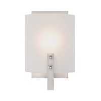 Westinghouse 6369500 Enzo James One Indoor Fixture, Finish Wall Sconce, 1-Light, Brushed Nickel Frosted Glass