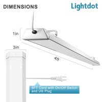 Etl Listed Compact 4Ft Led Shop Light 7000Lm[400W Eqv. ] 5Ft Cord With On/Off Switch, 5000K Daylight Led Shop Light Utility Workshop Light With Surface/Suspension Mount For Shop Garage Closet Kitchen