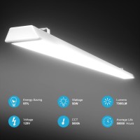 Etl Listed Compact 4Ft Led Shop Light 7000Lm[400W Eqv. ] 5Ft Cord With On/Off Switch, 5000K Daylight Led Shop Light Utility Workshop Light With Surface/Suspension Mount For Shop Garage Closet Kitchen