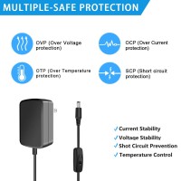 Qanxun 12V 2A Power Adapter with Switch & 5