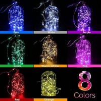 Vookry 8 Pack 30 Led Fairy Lights Battery Operated10 Ft Mini Copper Wire String Lights Firefly Starry Moon Lights For Diy Craft