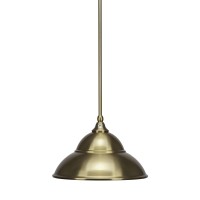 Stem Mini Pendant With Hang Straight Swivel Shown In New Age Brass Finish With 13 New Age Brass Double Bubble Metal Shade