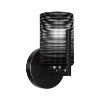 Atlas 1 Light Wall Sconce In Matte Black Finish With 4 Black Matrix Glass