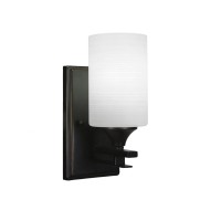 Uptowne 1 Light Wall Sconce Shown In Dark Granite Finish With 4 White Matrix Glass