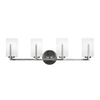 Atlas 4 Light Bath Bar In Graphite Finish With 4 White Matrix Glass