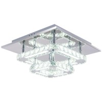 Kkmywan Modern Crystal Flush Mount Ceiling Light 118 Mini Crystal Chandelier Square Mini Semi Ceiling Lamp For Hallway Foyer D