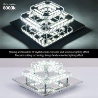 Kkmywan Modern Crystal Flush Mount Ceiling Light 118 Mini Crystal Chandelier Square Mini Semi Ceiling Lamp For Hallway Foyer D